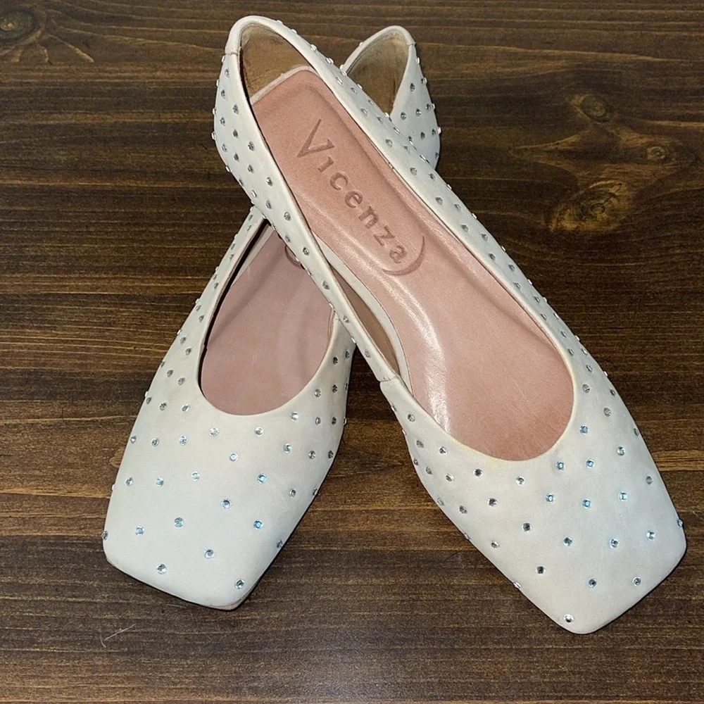 Anthropologie Vicenza Crystal Embellished Ballet Flats Sz. 8 NWOB - Picture 4 of 14